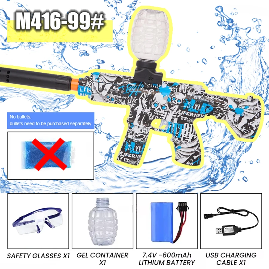 M416 Electric Blaster Gun Toys, Rechargeable Automatic Outdoor Toys for Team Family Activities, Perfect Gift(Bullets Excluded)