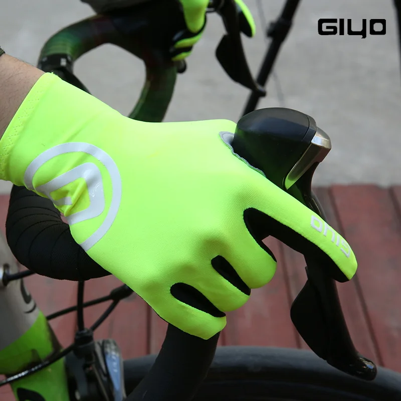 GIYO Cycling Long Full Finger Non-slip Gloves Touch Screen Lycra Fabric MTB Road Bike Riding Equipment Winter Gloves Unisex