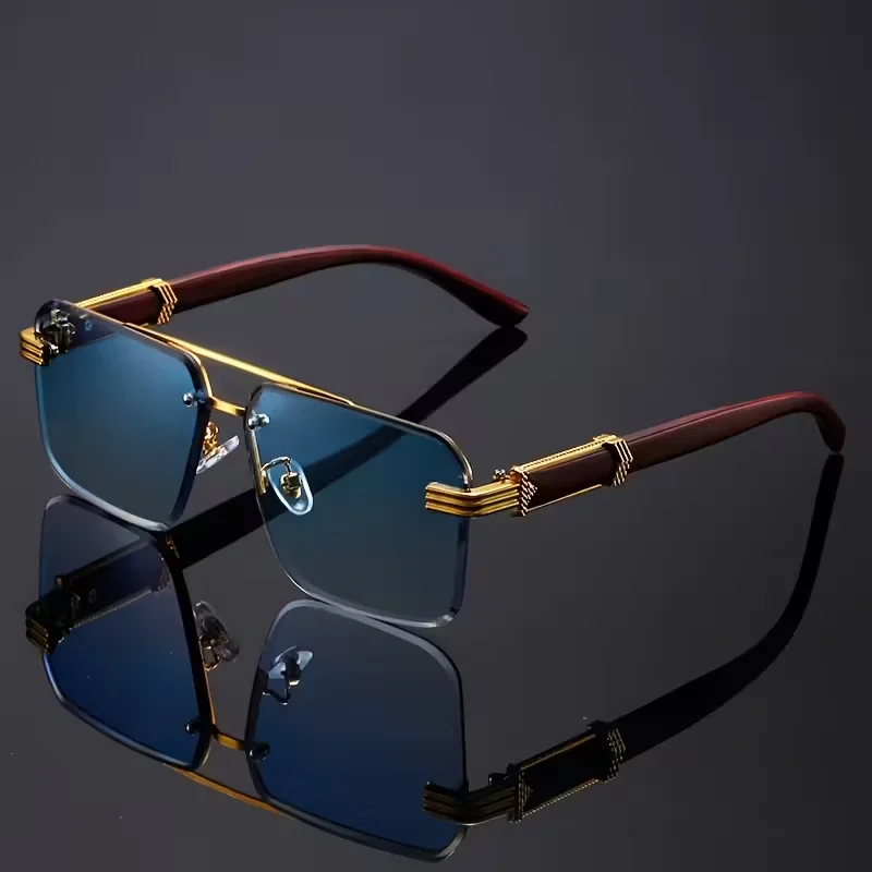 Textured Double-Bridge Fashion Sunglasses