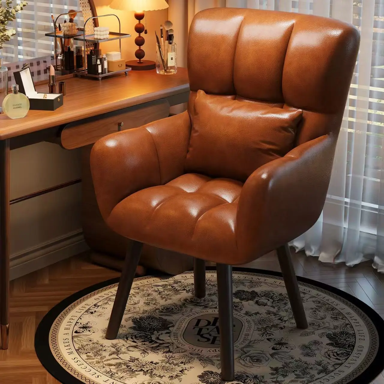 

Luxury Makeup Stool for Dressing Table Girls Bedroom Vanity Chair with Comfortable Seat