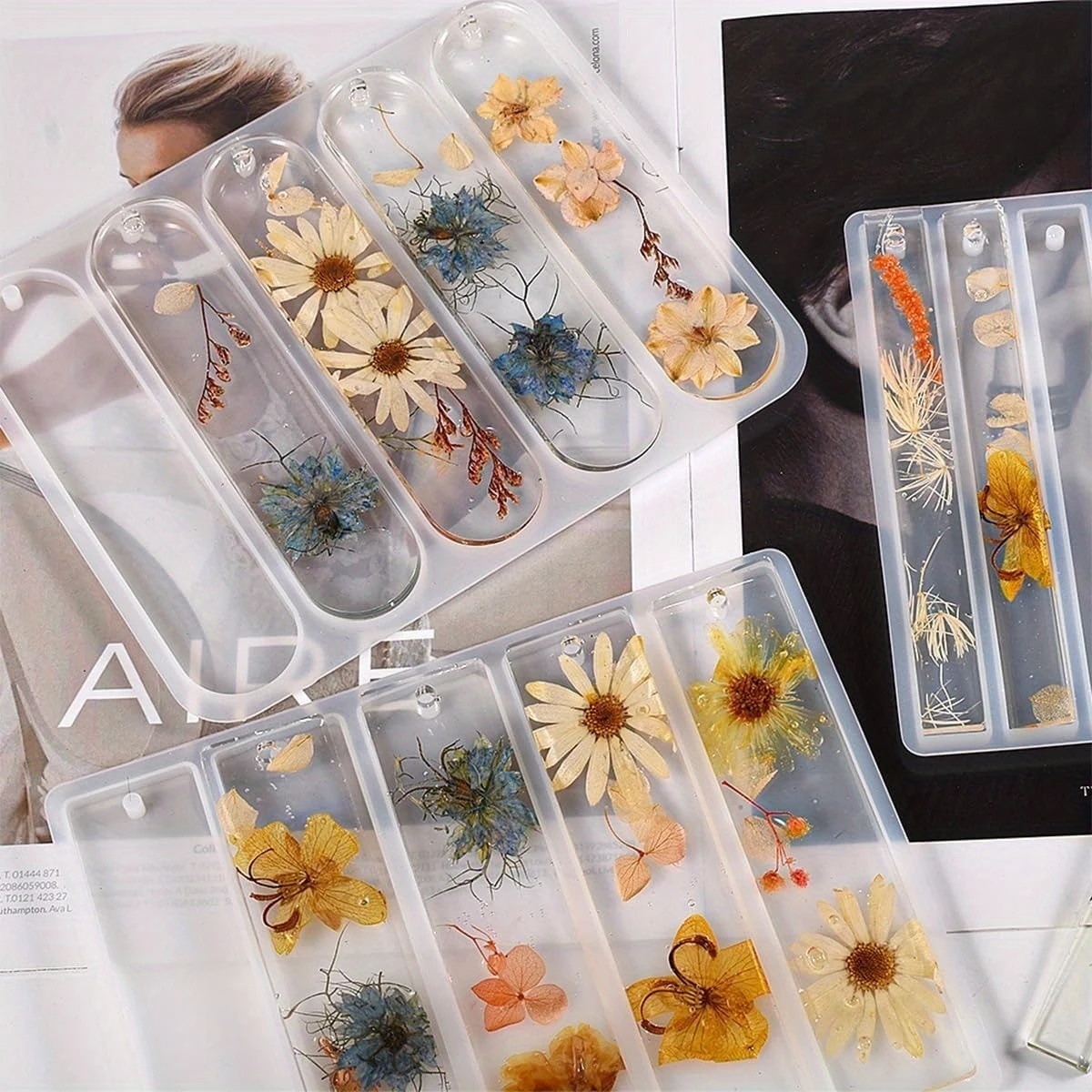 1Pcs Resin Bookmark Silicone M - Resin Art Bookmark review and price