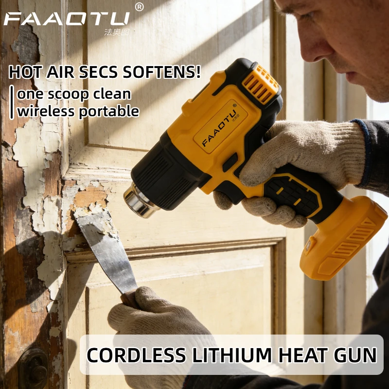 

FAAOTU DCE530N 20V Cordless Heat Gun High Power Welding Thermal Blower Heat Shrink Wrapping Tool Suitable for Dewalt batteries