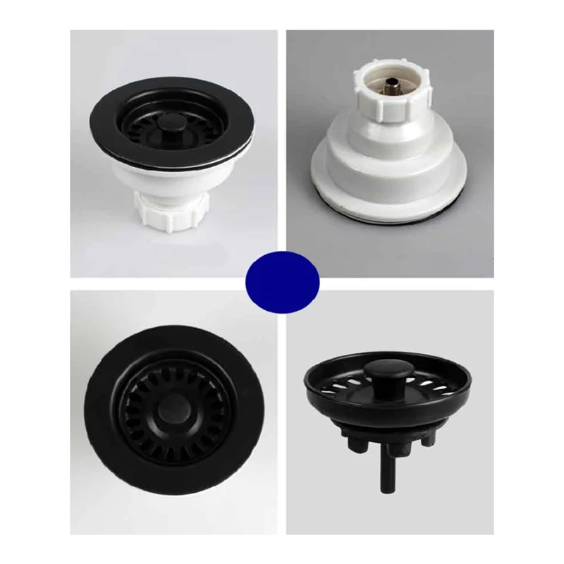 Kitchen Sink Drain Assembly with Strainer Basket Drain Stopper Diameter 114mm for Kitchen Quartz Stone Sink