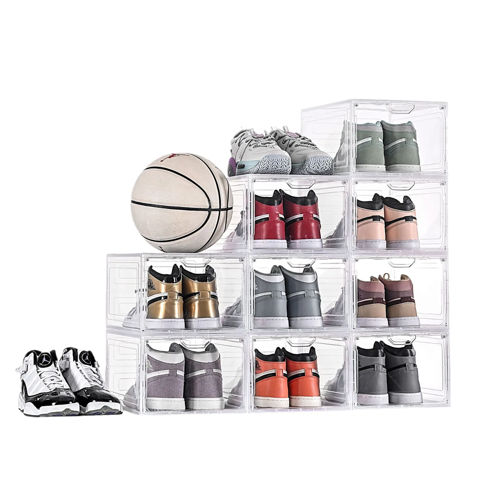 6-sided hard storage box AJ sneakers anti-oxidation shoe cabinet Transparent shoes Plastic acrylic shoe box