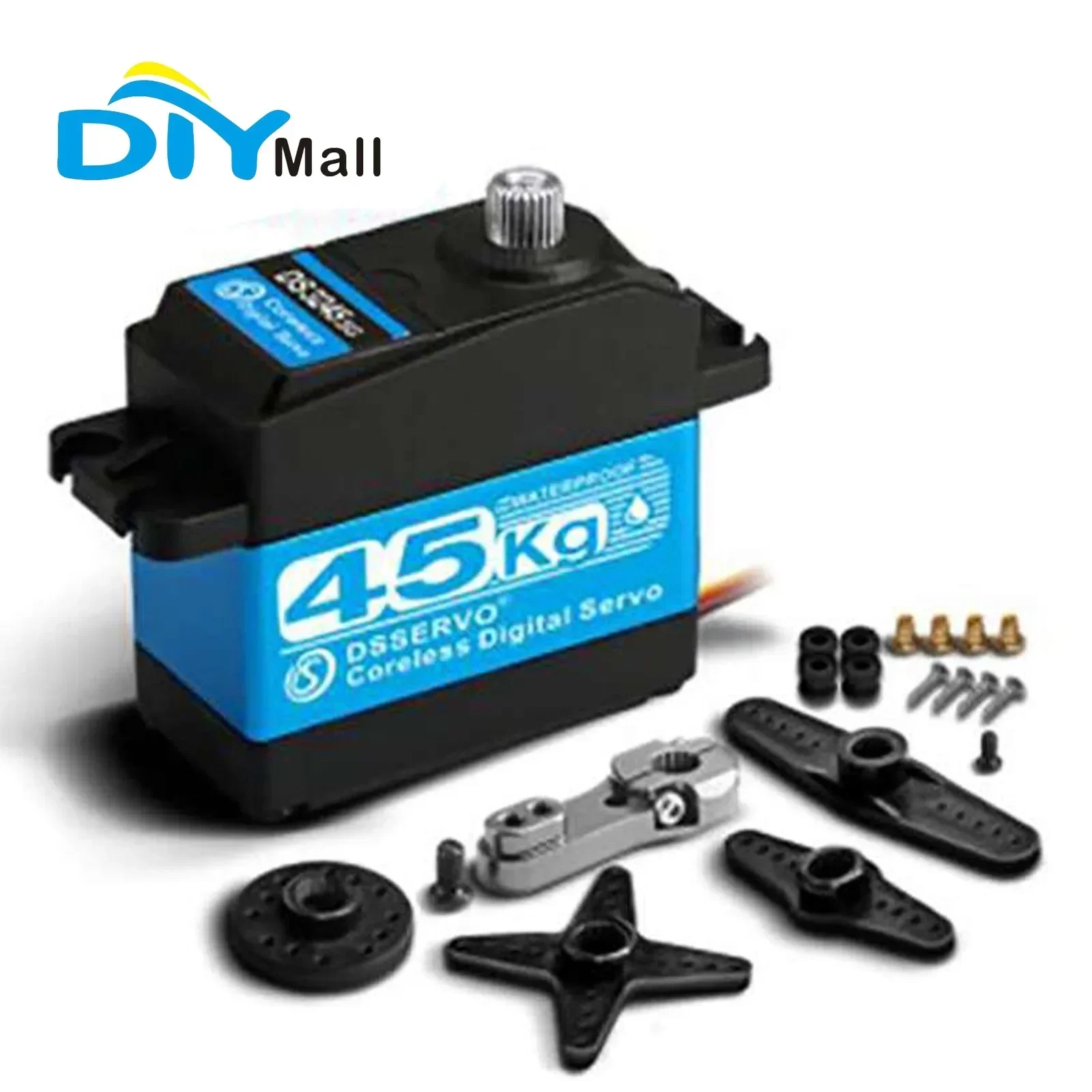 

Цифровой сервопривод без сердечника с высоким крутящим моментом 45 кг.см 7,4 В 270 ° IP67 Водонепроницаемый с металлической шестерней 25T для радиоуправляемого автомобиля Baja 1:8 1:10