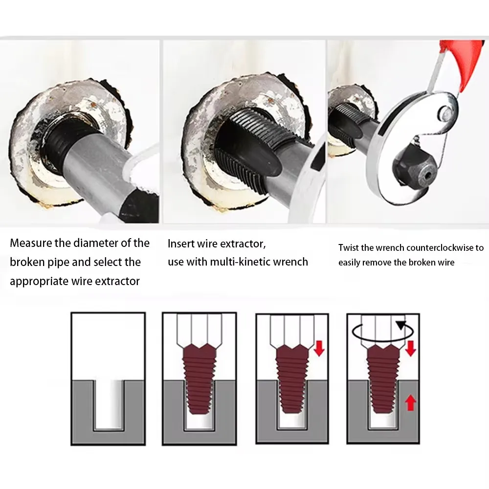 Damaged Screw Extractor Double-headed Screw Extractor Drill Bit Set Water Pipe Bolt Screw Valve Thread Repair Remover Tool