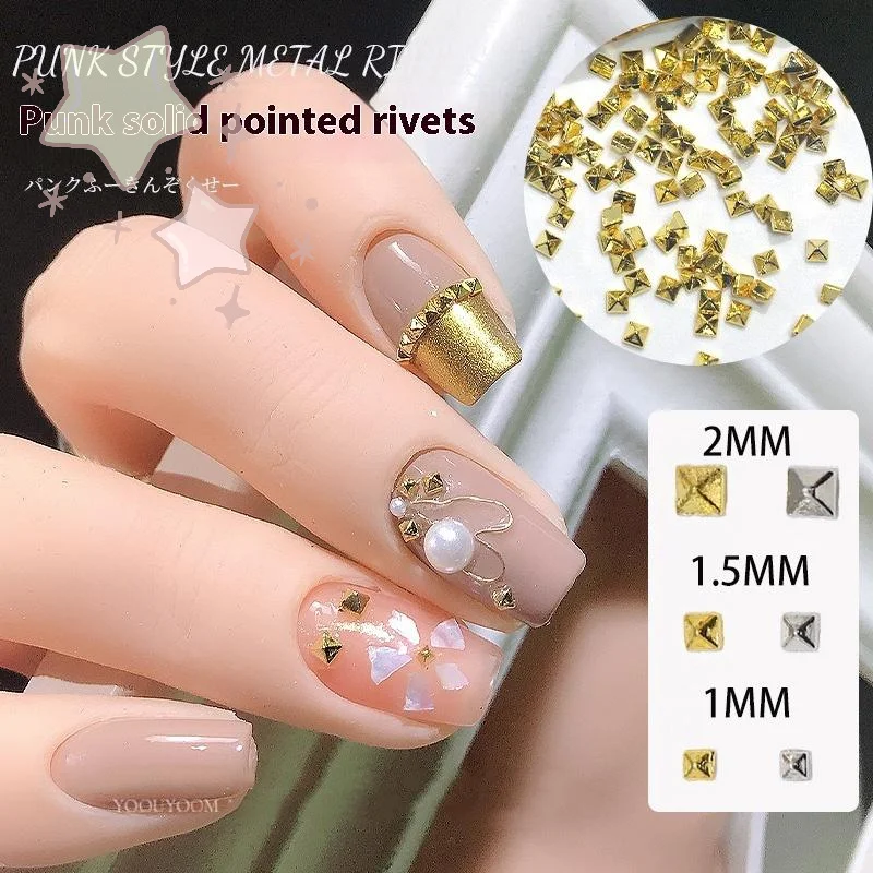 مسمار معدني المسامير الذهب والفضة سحر مربع الشرير المسامير ترصيع تلميح الديكور DIY بها بنفسك الحرف مانيكير الفن مسمار الفن Accesso