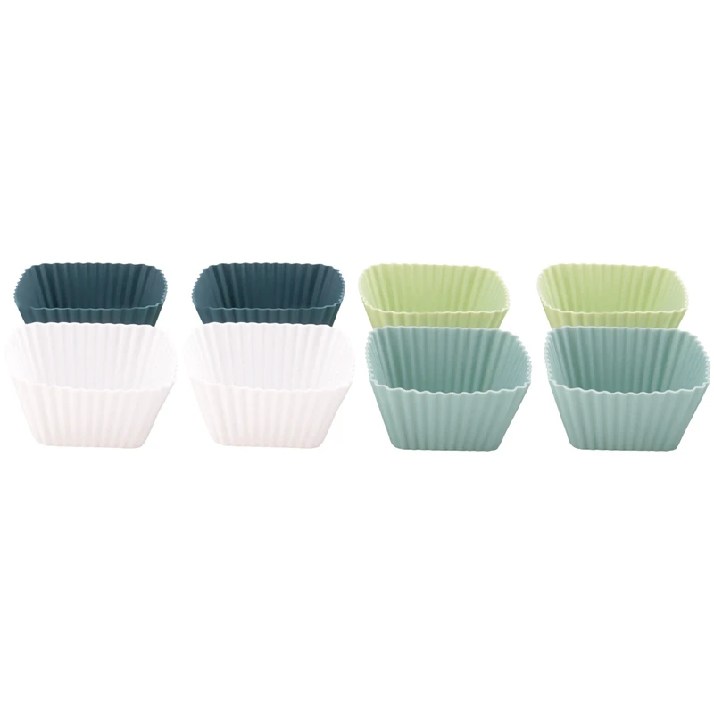 24Pack Silicone Cupcake Liners Silicone Cupcake Baking Cups 3 Shapes Muffin Liners Pastry Cake Molds, Lunch Box Dividers