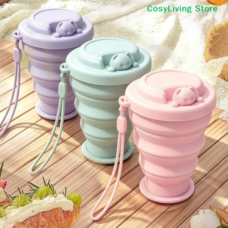 [CL]Silicone Foldable Cup Collapsible Telescopic Cute Water Bottle Outdoor Travel Children Cups Teacups Ware Jug Drink Water Cup