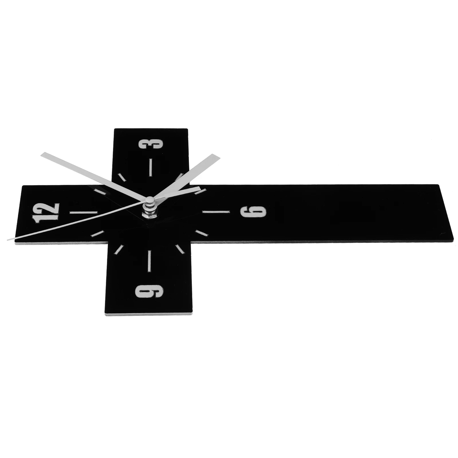 

Creative Cross Black Acrylic Silent Decorative Home Wall Clock Living Room Bedroom Office Decor Wall Hanging Clock Household