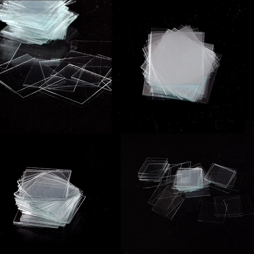 100pc-1box Transparent Square Glass Slides Coverslips Coverslides For Microscope Optical Instrument Cover Slip