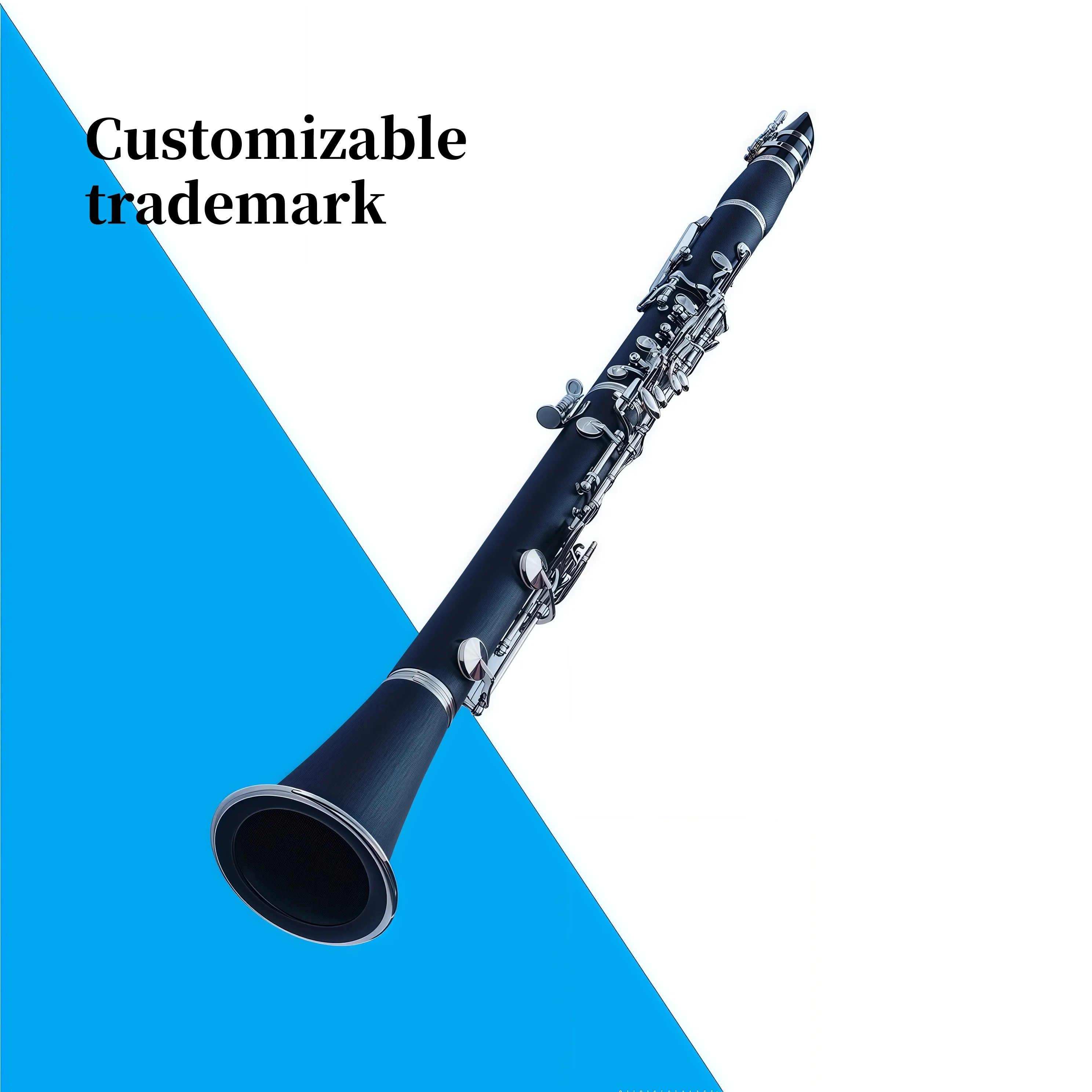Material ABS de clarinete BB personalizável por atacado de fábrica com botões banhados a níquel com marca registrada
