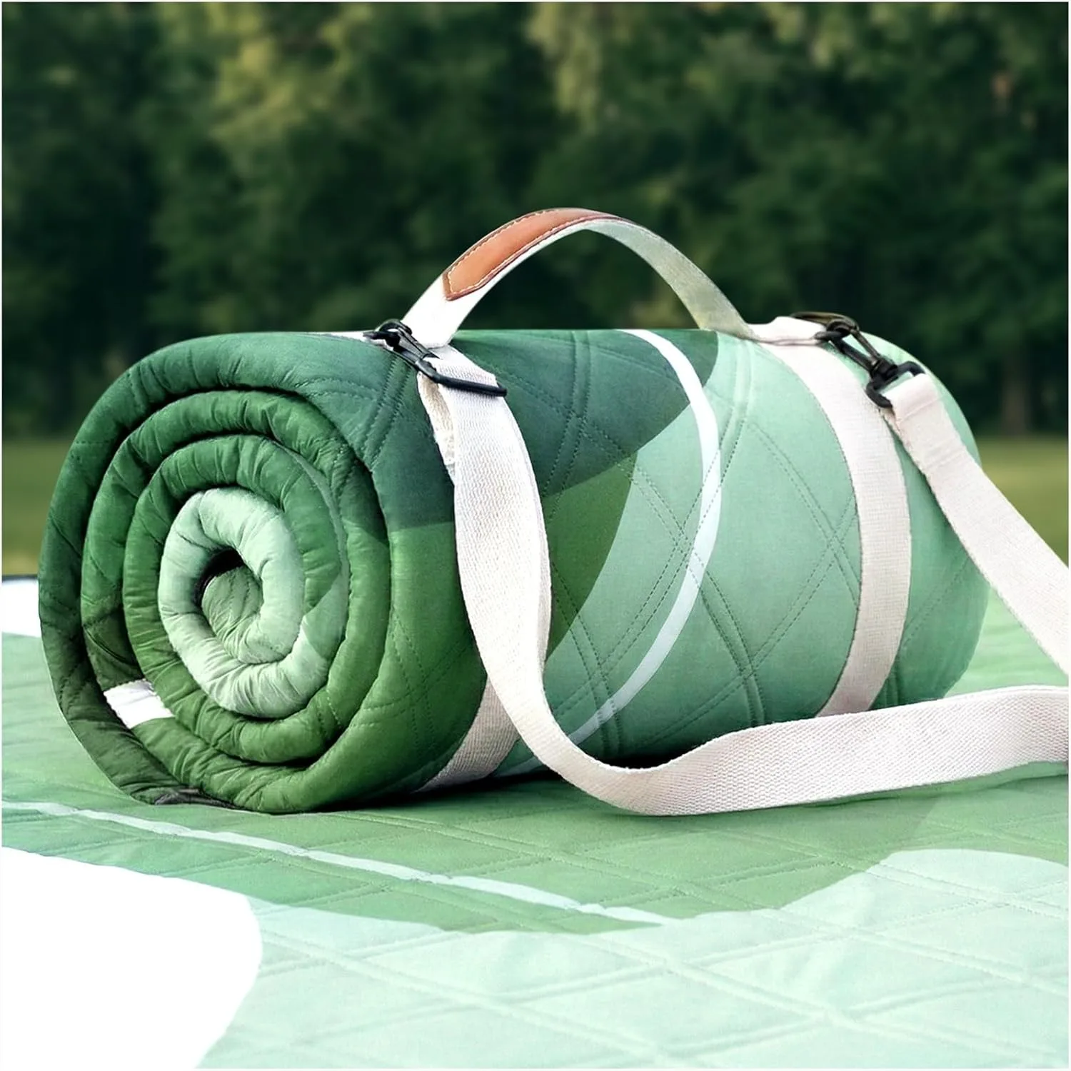 

Extra Large Waterproof Picnic Blanket for 4-8 Adults, Foldable Beach Mat with Carrying Case for Camping, Park, and Concert