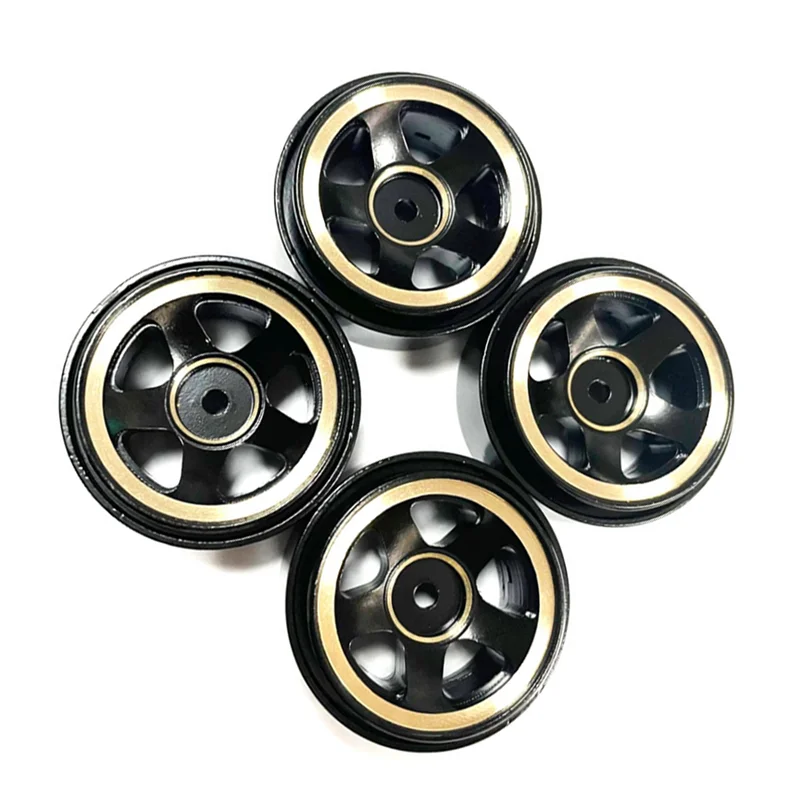 4PCS Brass Beadlock Wheel Rim Hub Counterweight for 1/18 Scale FMS Toyota Fj Cruiser Land Cruiser RC Car Upgrade Parts,2