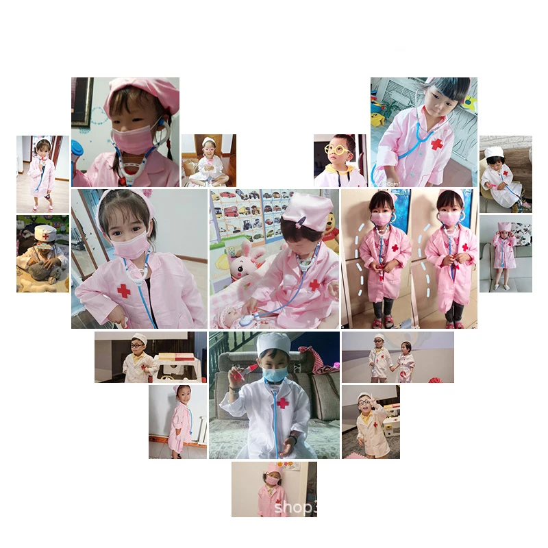 Vêtements de Cosplay pour Enfant Garçon et Fille, Uniformes de Médecin et d'Infirmière, Costume de ixd'Halloween