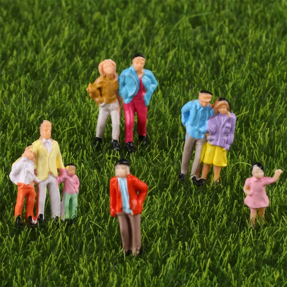 10pcs/25pcs 1:87 Plastic Model Railway Painted Mixed Figures/People connected Model People Perfect for layout or diorama