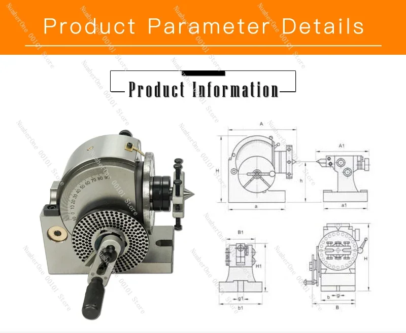 Dividing Headd BS-0 4/5 Inch 3 Jaw Chuck Precision Semi Universal Dividing Head For Milling Machine Rotary Table