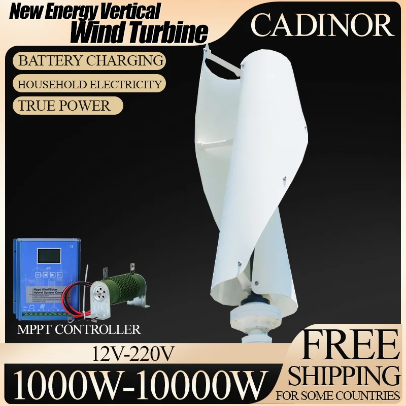 

10000W Vertical Axis Wind Turbine 12V24V 48V 220V Alternative Energy Generator AC Output Household with Controller for you