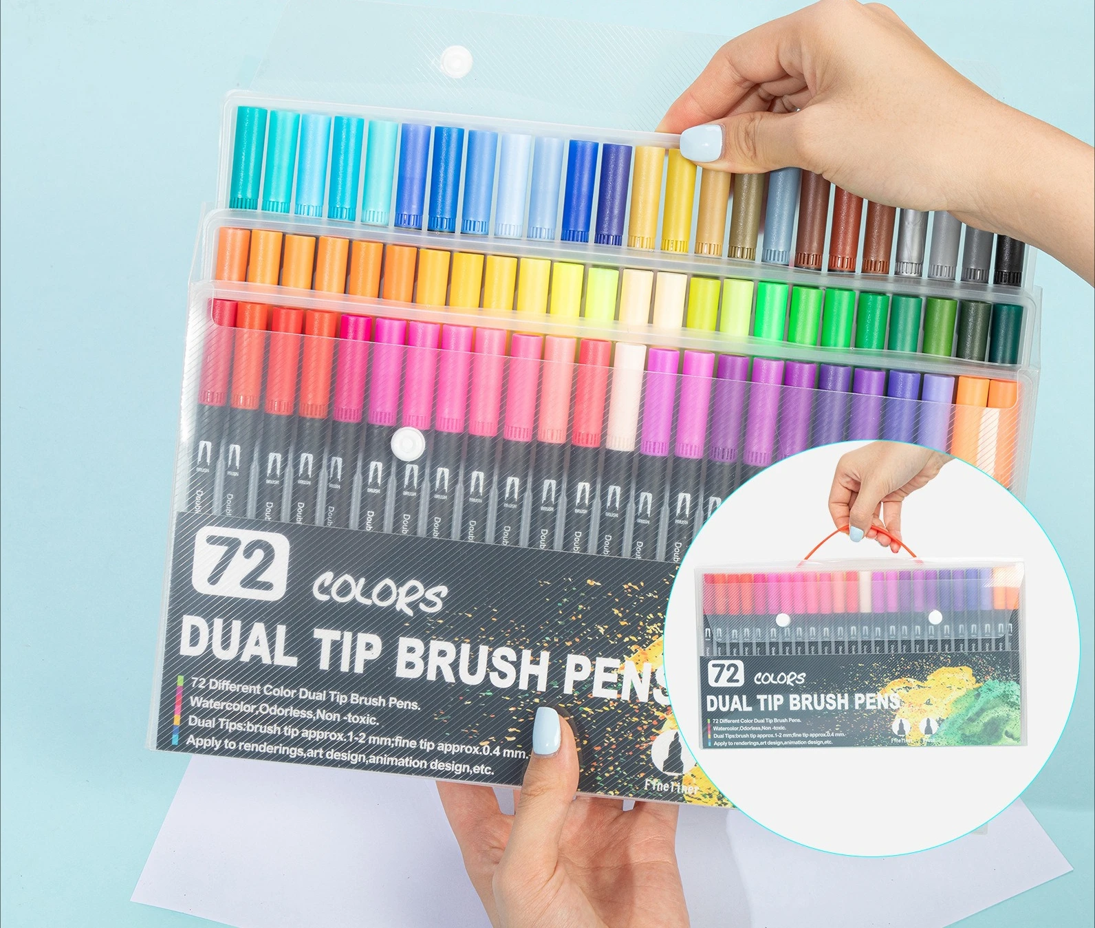 Vibrant Double-Ended Watercolor Markers – Art Set for Drawing & Crafts, Durable Plastic Bodies, Christmas Gift 24-120colors