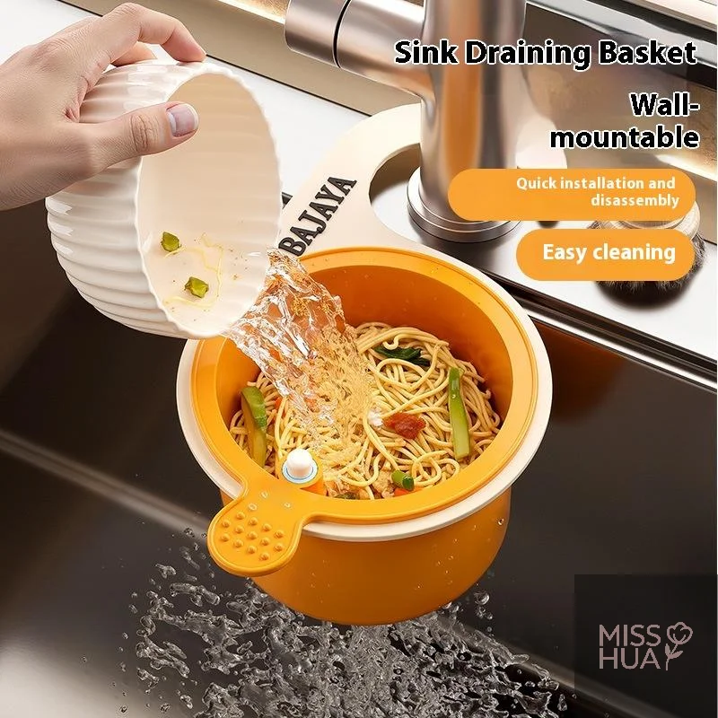 

NEW 1PCS Kitchen Sink Filter Drainage BowlLeak-Proof Filter Multifunctional Strainer BasketAdjustable Hanging Sink Drain Basket