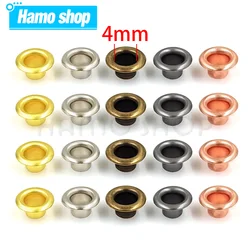 100 Sets 4mm Metal Eyelet Grommet With Washer Round Eye Rings For Leathercraft Repair Shoes Bag Clothing Belt Hat Accessories