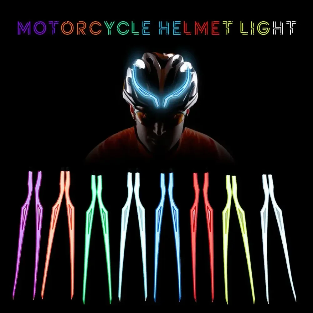Motorcycle Helmet Light Rechargeable Helmet Light Safety Night Warning Signal LED Motorcycle Helmet Sticker Light Stripe