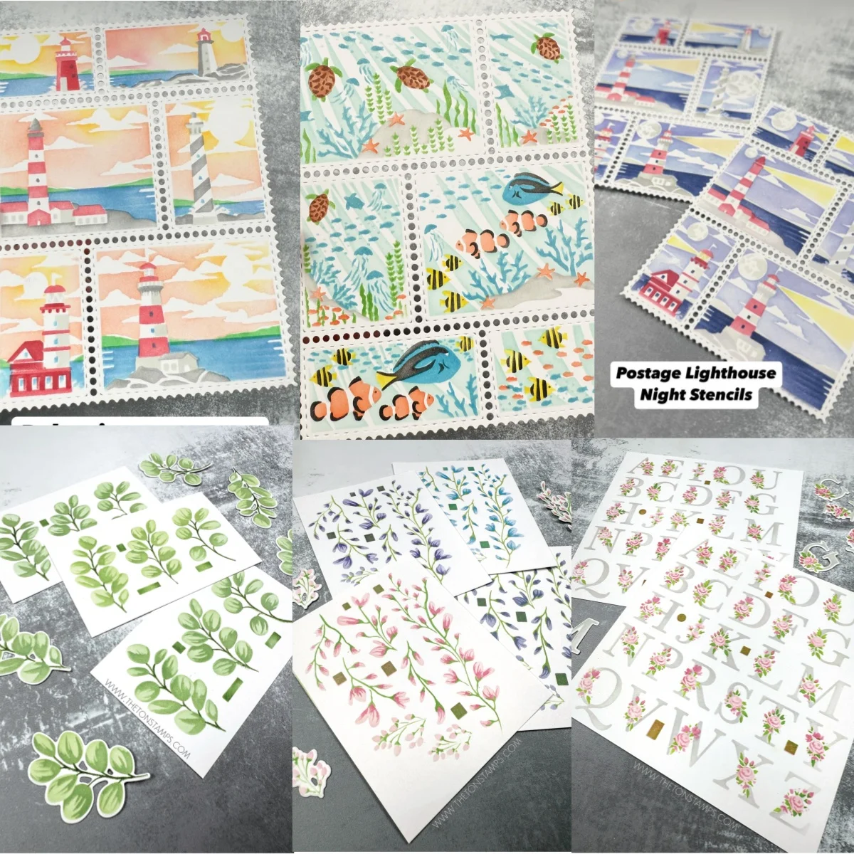 

Beach Lighthouse Underwater Animal Layering Stencils for Scrapbooking DIY Photo Decorative Embossing Make Cards 2026 Summer
