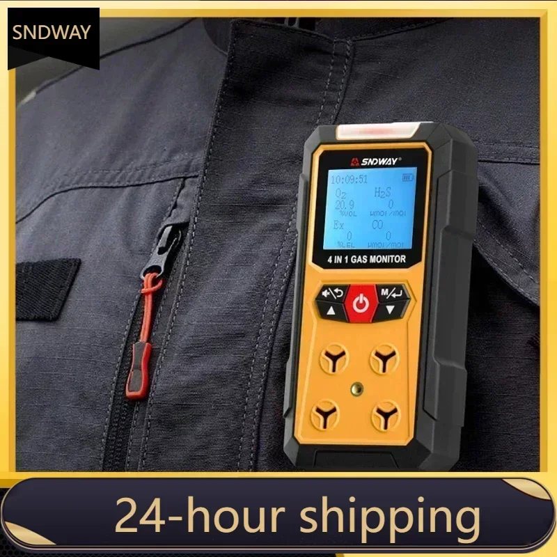 ZHOUCE SW-7500A Gas Detector Meter 4 In 1 Oxygen O2 Carbon Monoxide CO H2S Ex Combustible Gas Analyzer Leak Detector