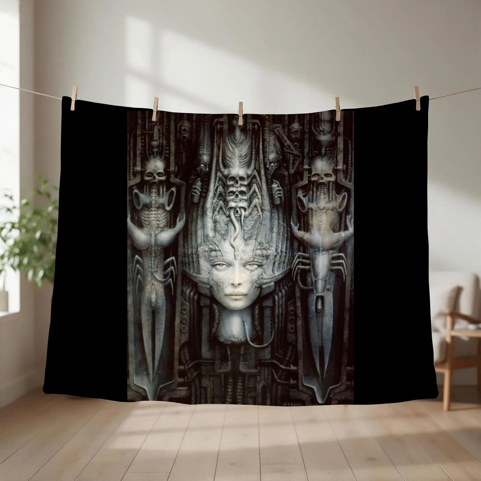 H.R Giger - Li 1 - Art Classic Throw Blanket couch cozy soft plush fuzzy picnic outdoor blanket