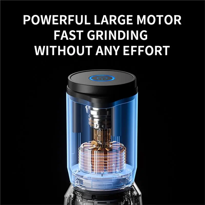 Electric Pepper Mill Set Adjustable Coarseness Automatic Salt And Pepper Grinder One-Handed Operation