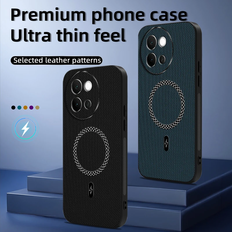 Biruiqu VIVO V40 Lite New Ultra-thin Magnetic Leather Shock-absorbing Protective Phone Case view 4