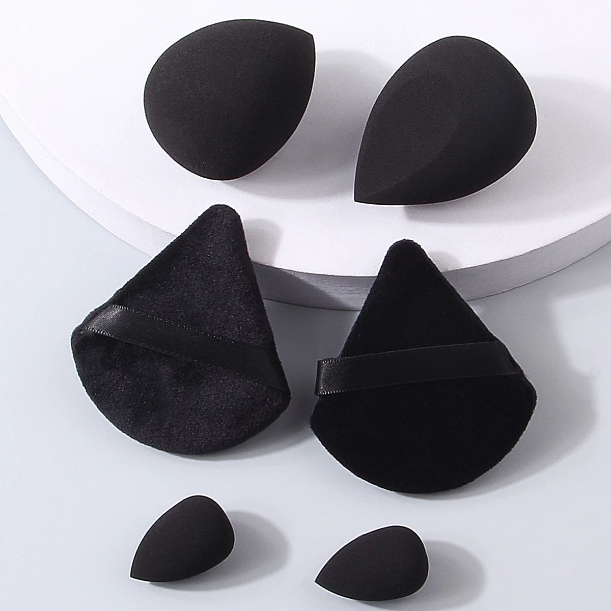 Ensemble d'éponges de maquillage multifonctions 6 pièces: œuf de maquillage doux/bouffée de poudre triangulaire/Mini outil de maquillage d'œuf de maquillage