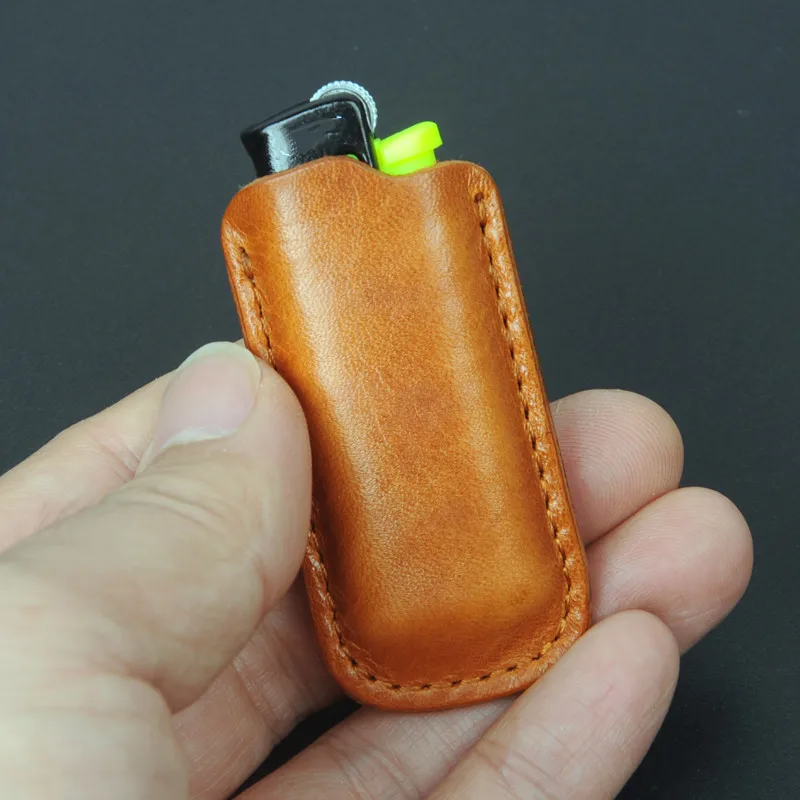 Lighter Shell Handmade Protective Sleeve Genuine Leather Lighter Storage Holster Belt Bag for Cricket Lighter Case