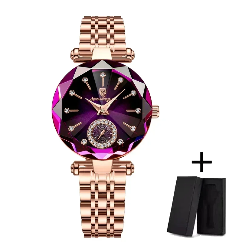 Nuevo Reloj Ocean Star con banda de acero para Mujer, Reloj de cuarzo de cristal a la moda para Mujer, Reloj femenino, Reloj para Mujer Zegarek Damski