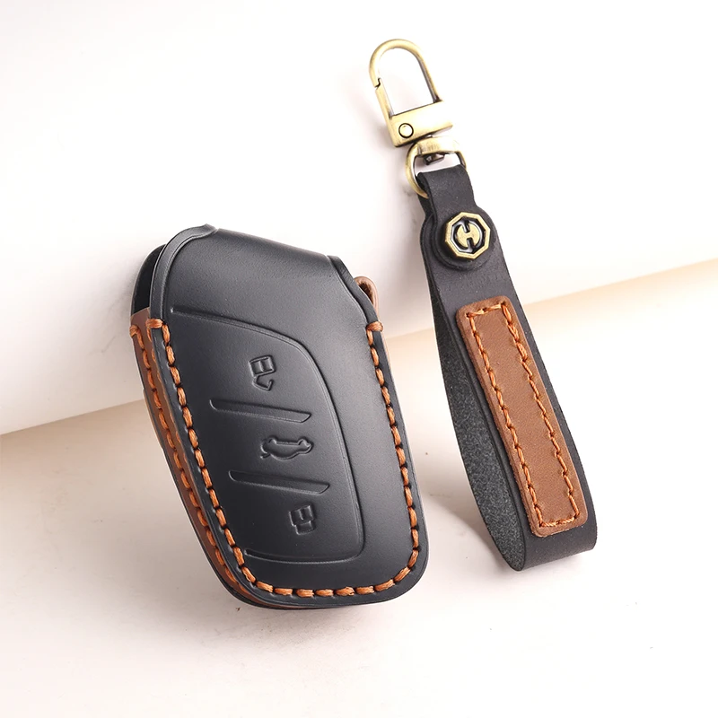 New Leather Car Key Case Cover Shell Holder For MG4 MG5 MG6 MG ZS EV HS EHS ZX GT Roewe RX3 RX8 ERX5 RX5 I6 I5 Accessories