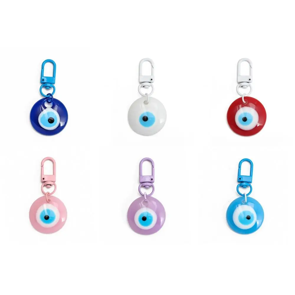 Dripping Oil Demon Eye Key Chain Mini Resin Korean Style Turkish Blue Eye Pendant Backpack Charms Key Ring Ornaments Gift