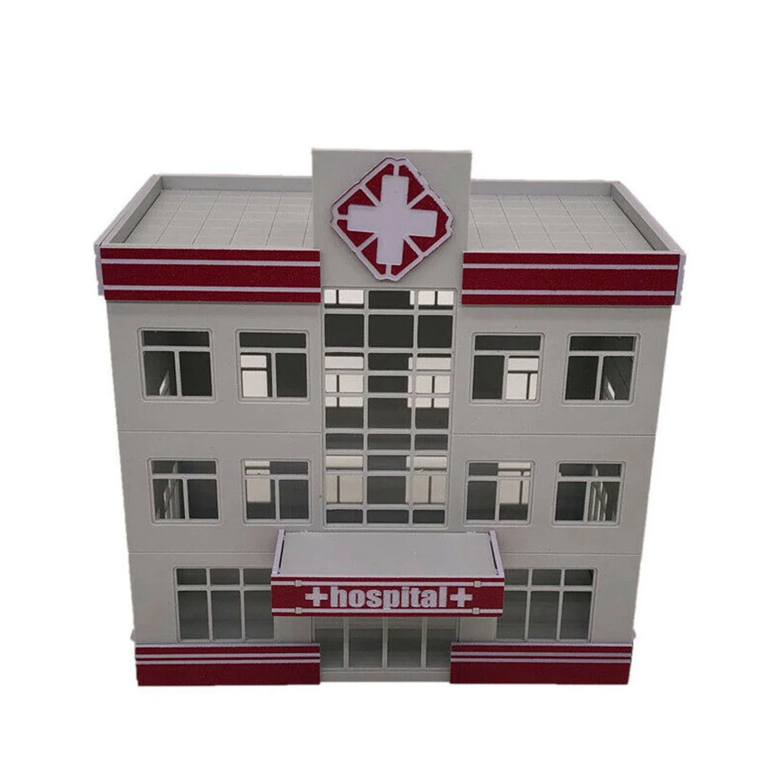 Outland Models Railroad Scenery Modern Medical Centre Hospital Building HO Scale DIY model set Xmas gifts for children hobby toy