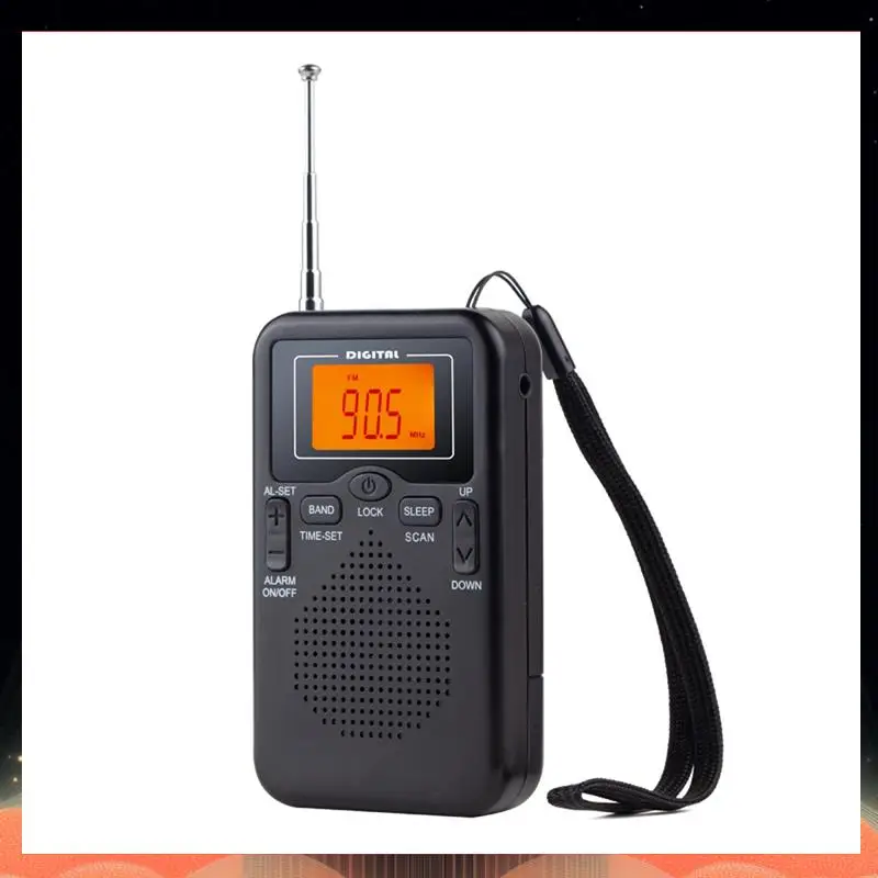 Radio de bolsillo portátil Radio digital de 2 bandas Receptor de transmisión de audio Dispositivo electrónico-TCE