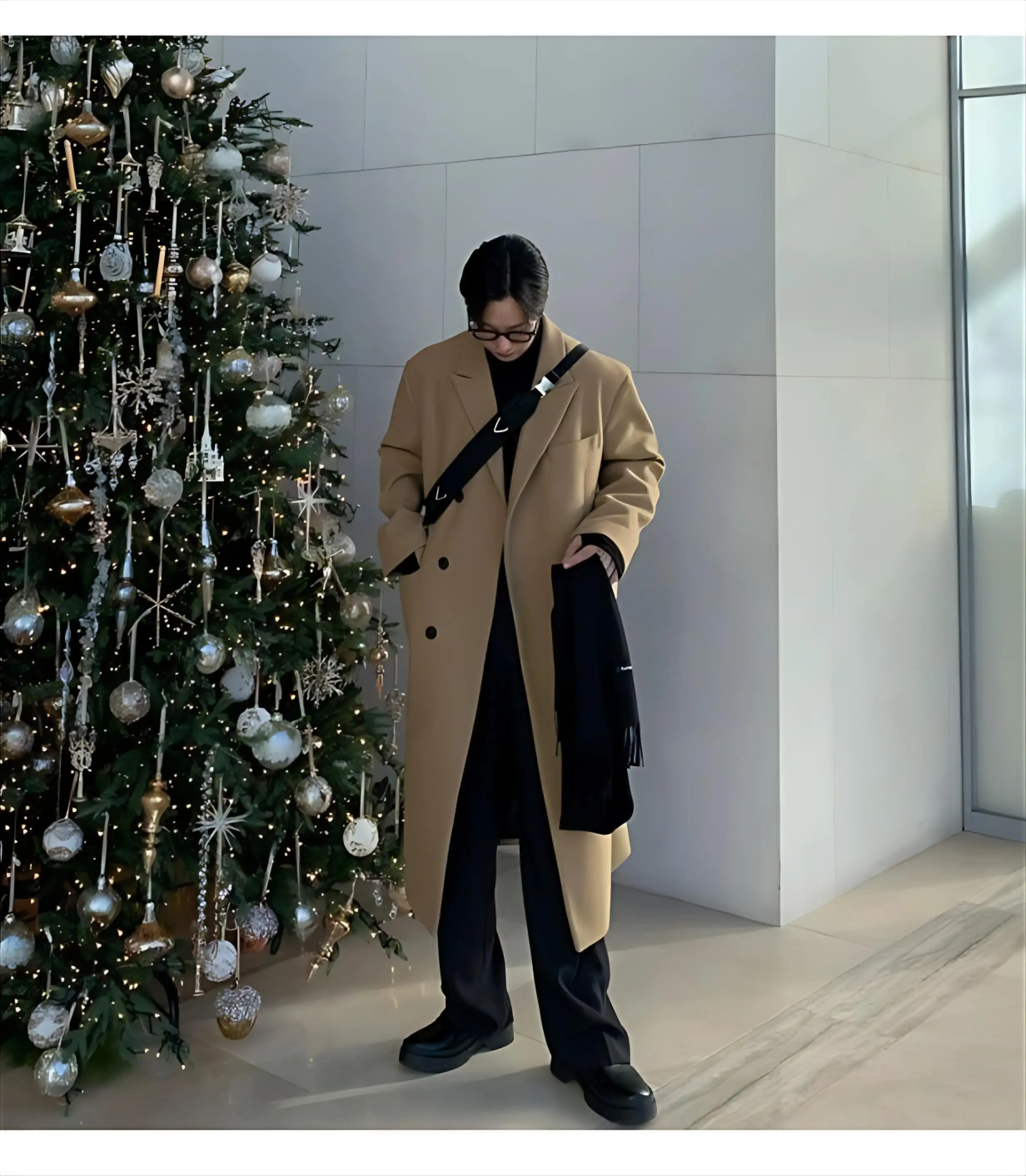 

Мужское пальто из шерстяной смеси в клетку с квадратным вырезом, геометрическим узором, базовое, незаменимое, классическое, основное,основополагающее, основное