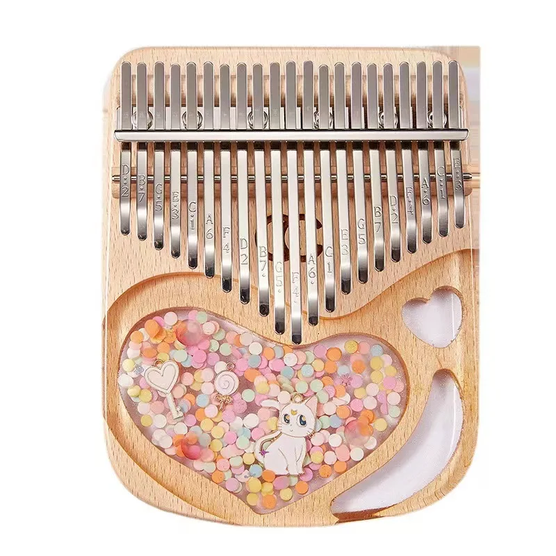 17/21 Key Kalimba Transparent Thumb Piano Resin Wood Mbira Keyboard Musical Instrument Crystal Kalimba Piano Gifts For Beginner