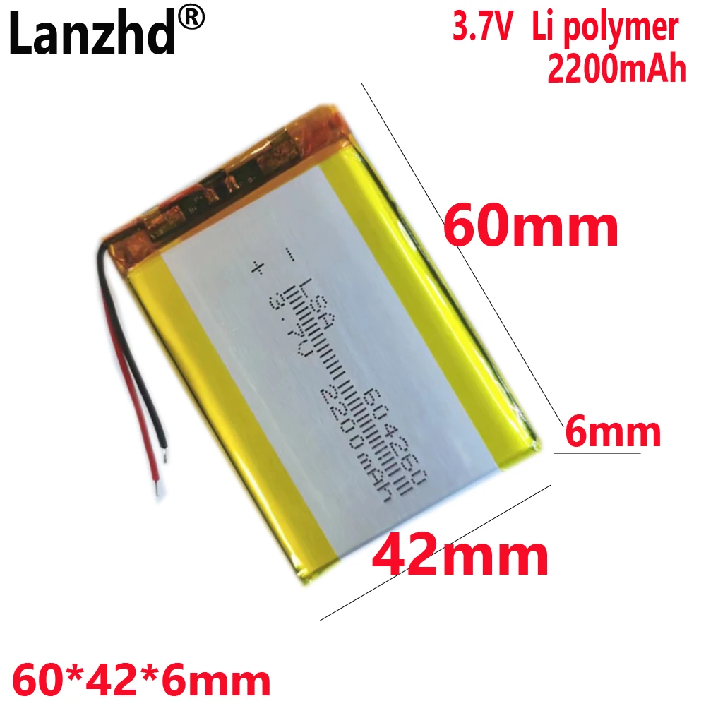 2200mAh 3.7V 604260 polymer lithium battery For locator Thermos cup walkie-talkie battery