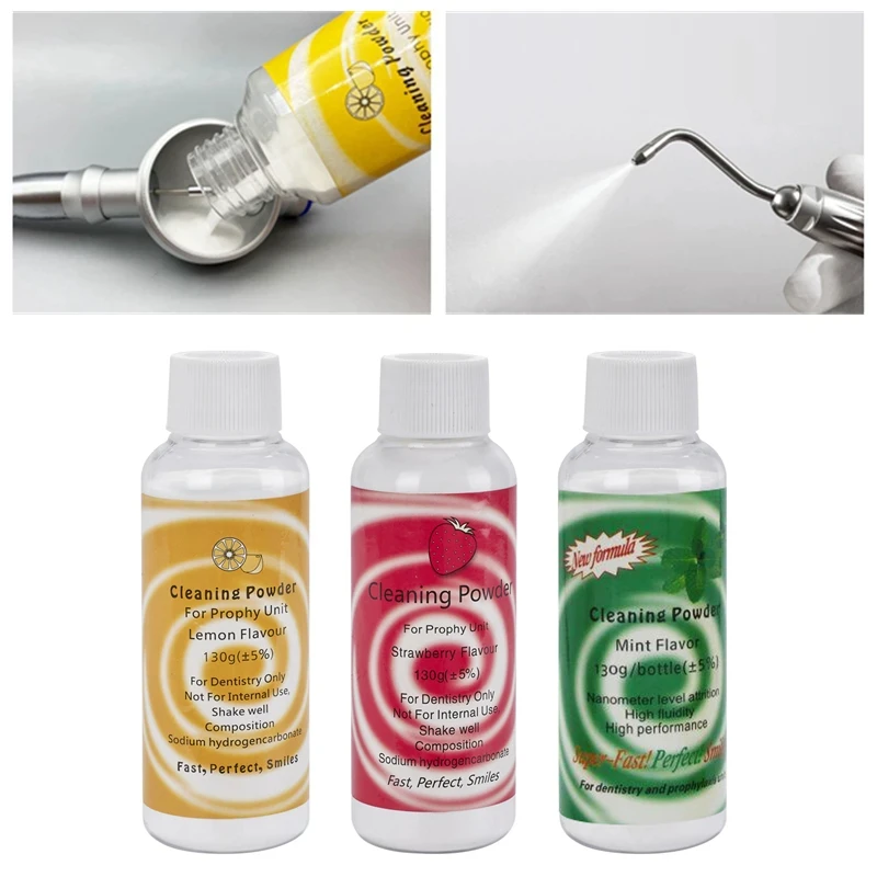 Dental Air Prophy Powder Cleaning Powder Teeth Polishing Plaque Stain Remove Mint Lemon Flavor Teeth Whitening Essence