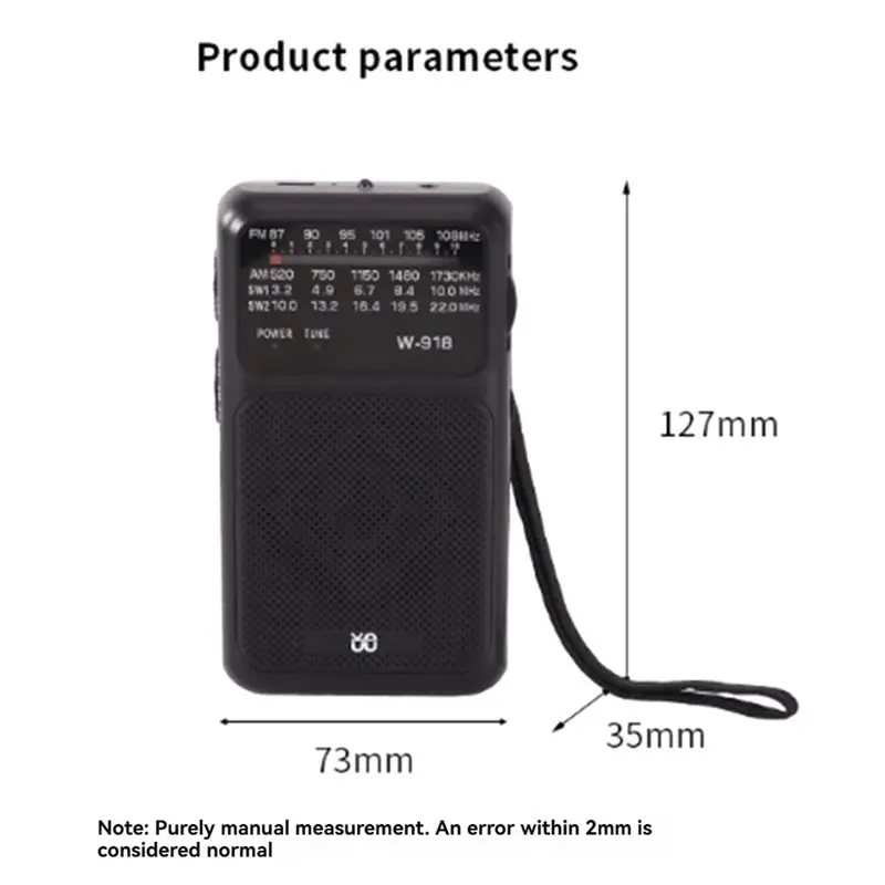 A53M-Emergency Survival Radio W918 Portable Radio Featuring FM/AM/SW Bands Integrated Flashlight Functionality D