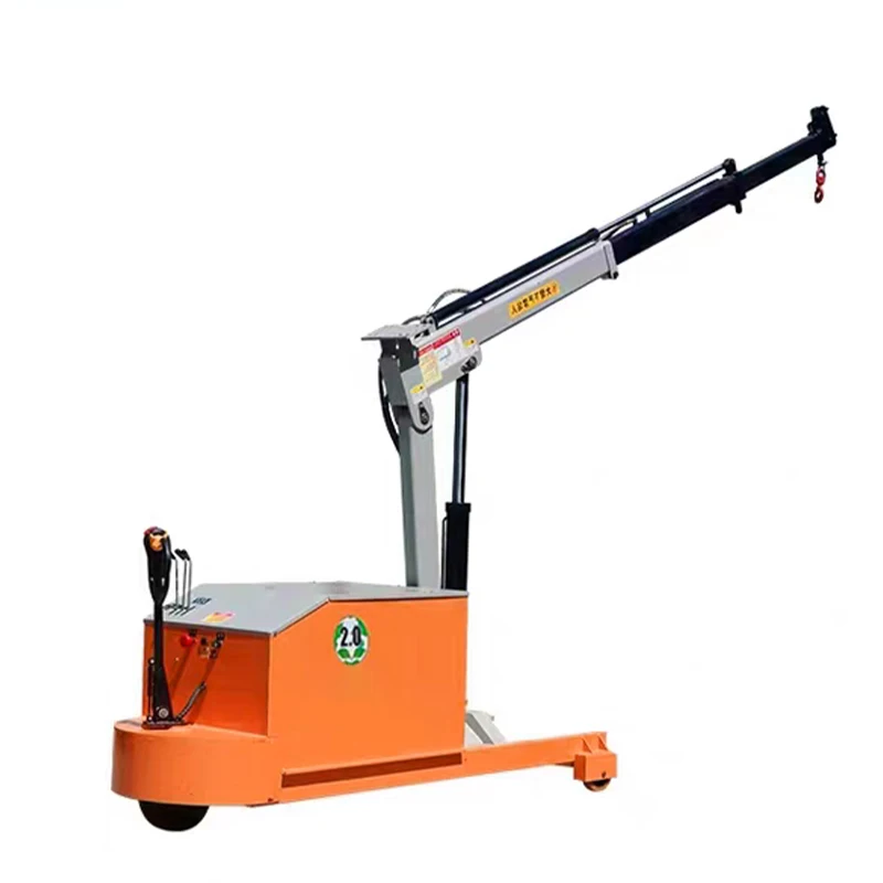 2 Ton Compact Industrial Mobile Lifting Machine Battery Self-walking Electric Mini Crane Telescopic Boom Warehouse Mobile Hoist