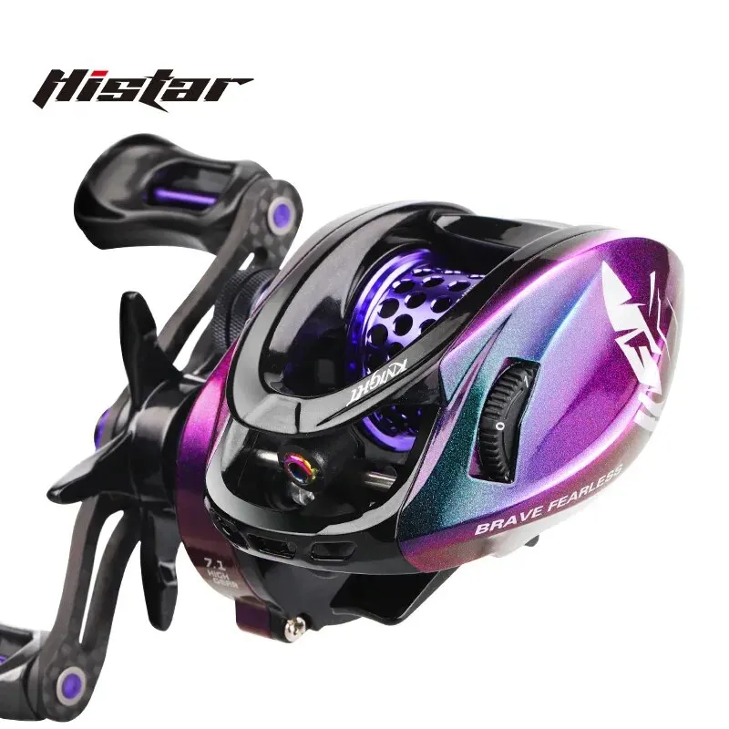 HISTAR 6+1 BB Magnetic Braking 4kg Drag Power 7.1:1 Ratio Baitcasting BLACK KNIGHT II Light Weight&Standard Version Fishing Reel