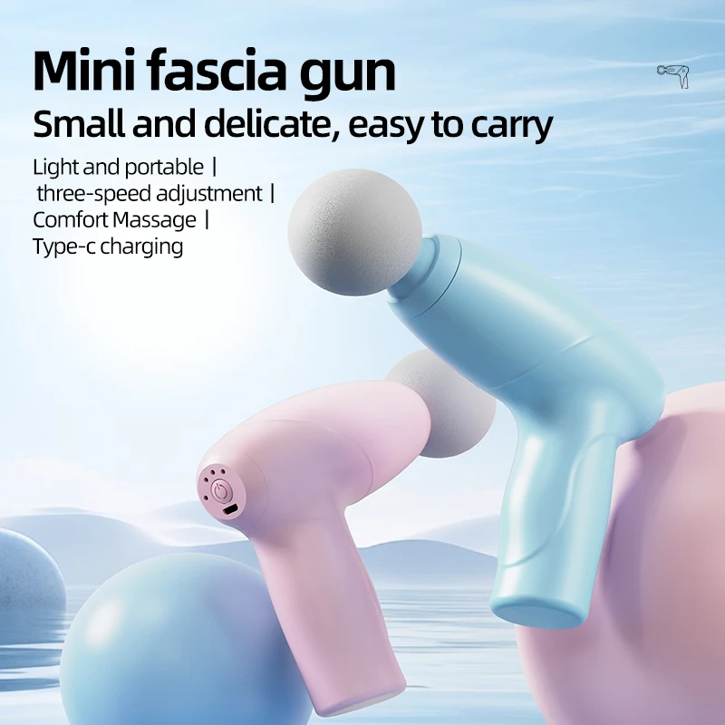 

USB handheld fascia gun mini muscle massage gun deep tissue relaxation neck and back portable massager fitness recovery massager