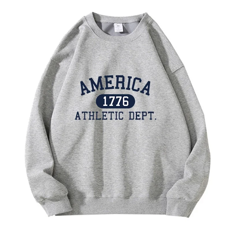 America 1776 Athletic Dept Unisex Pullover Men Women Hip Hop Long Sleeves Hoodies Men's Clothes Autumn Loose Casual Hoody