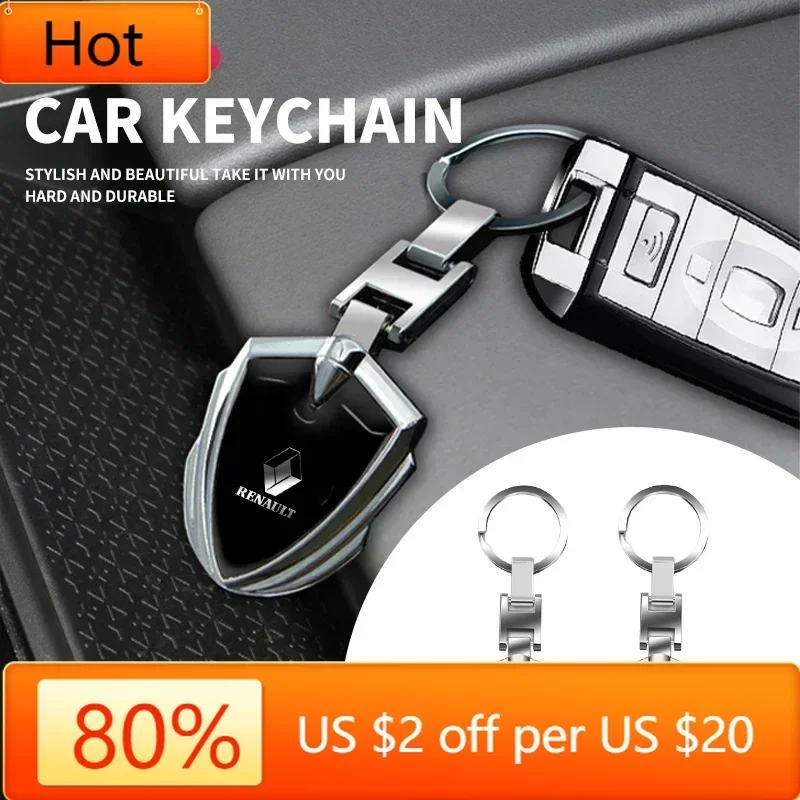 

Наклейки для интерьера автомобиля, металлический хромированный 3D брелок для мужчин и женщин, универсальный брелок на талию, подвеска для Renault Clio Laguna 2 меган
