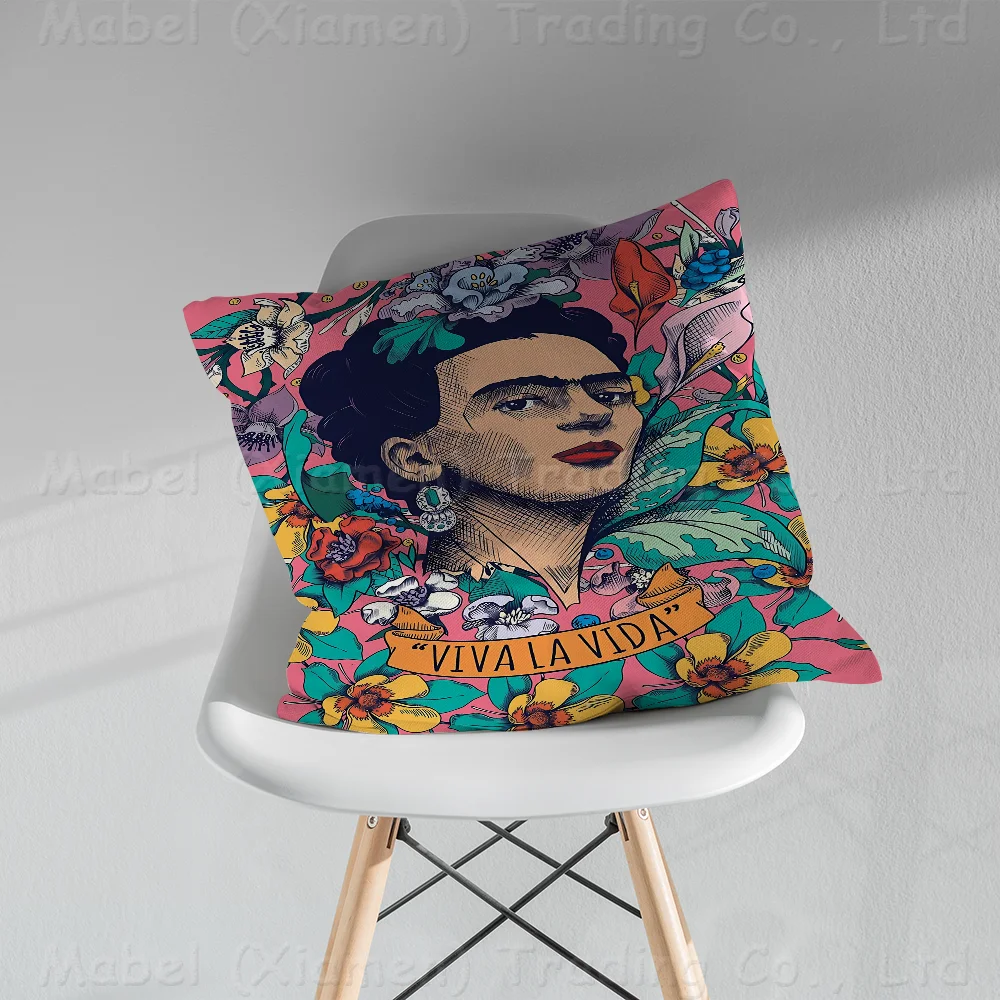 F-Frida Art K-Kahlo Personalized Pillow Cover Kids Bedroom Wild Party Decor Pillowcase Kid Birthday Shower Gift