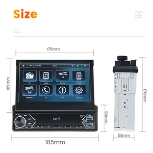 Universal MP5 Player -Auto mit einziehbarem Touchscreen, Android CarPlay, Auto, FM -Radio, Spiegelverbindlichkeit, Handbuch, automatisch, 7 Zoll, 1 DIN 10 Multimidia Retractable Sales - №2